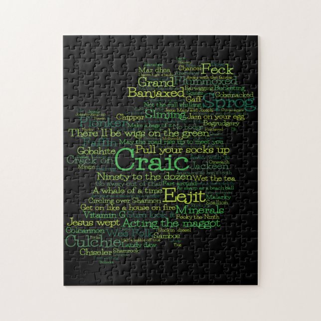 Irish Slang Word Art Map Jigsaw Puzzle (Vertical)
