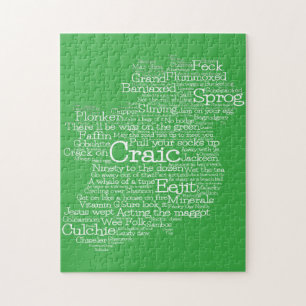 Irish Slang Word Art Map Jigsaw Puzzle