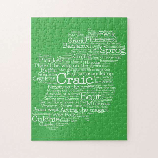 Irish Slang Word Art Map Jigsaw Puzzle (Vertical)