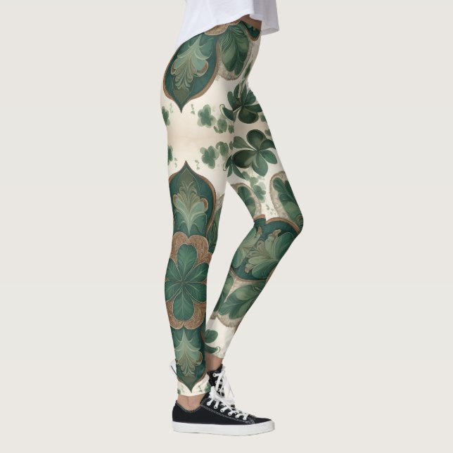Irish Splendor : Les Leggings Shamrocks Boho (Droite)