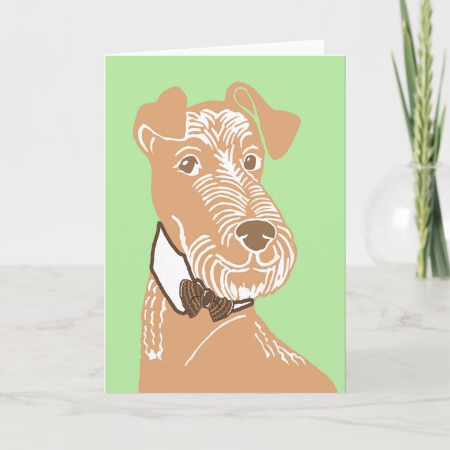 Irish Terrier portant une carte de voeux Bowtie (Devant)
