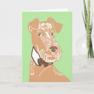 Irish Terrier portant une carte de voeux Bowtie