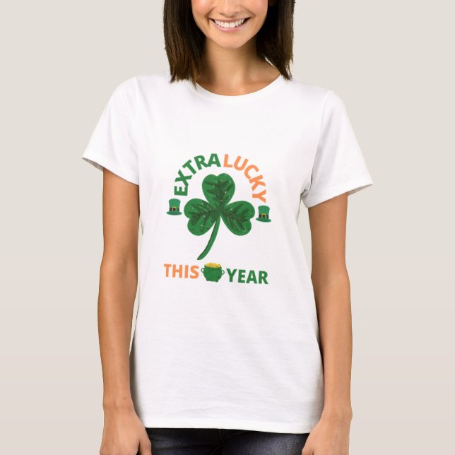 Irish très chanceux cette année drôle T-Shirt (Devant)