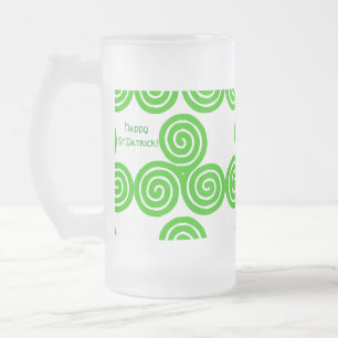 Irish Triskel Happy St Patrick Frosted Mug