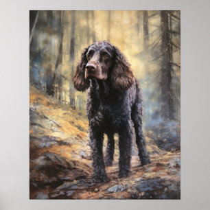 Irish Water Spaniel Dog Art Imprimer Poster