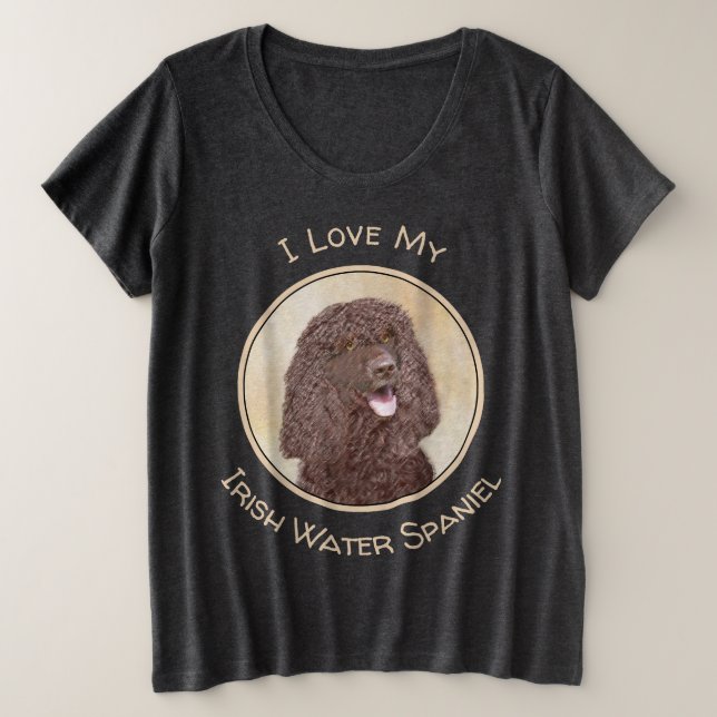 Irish Water Spaniel Peinture - Original Dog Art (Design devant)