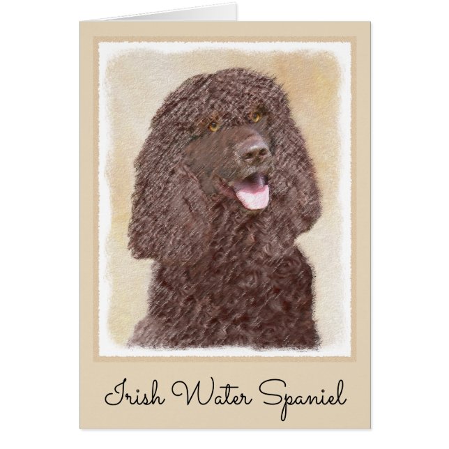 Irish Water Spaniel Peinture - Original Dog Art (Devant)