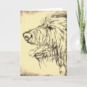Irish Wolfhound a l'air heureux de la carte de voe