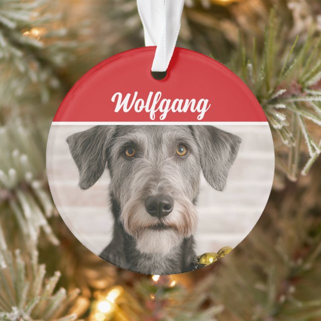 Irish Wolfhound Dog Holiday Photo Christmas (Arbre)