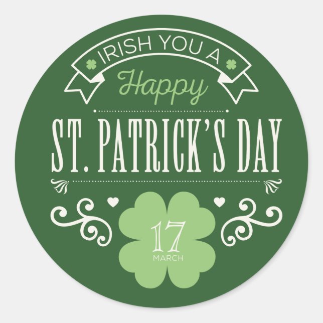Irish You a Happy St. Patrick's Day Stickers (Devant)