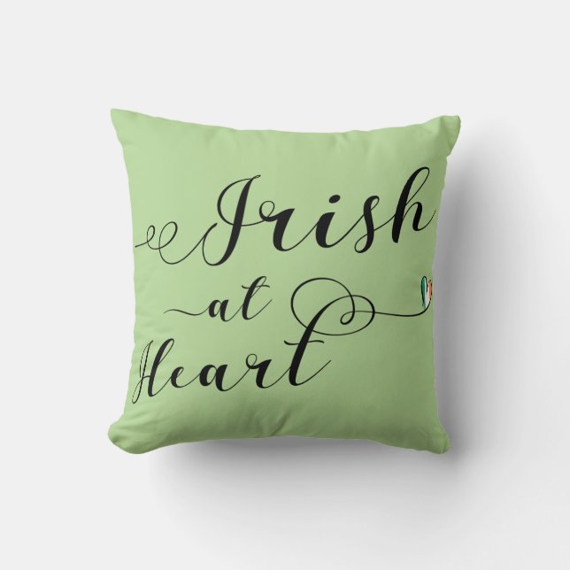 Irlandais Au Coeur Jeter Coussin (Recto)