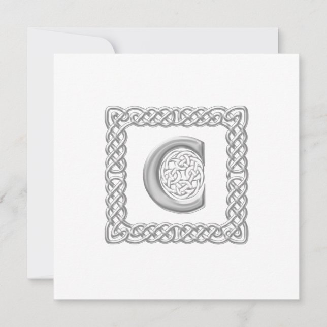 Irlandais celtique du monogramme "C" de faire-part (Devant)