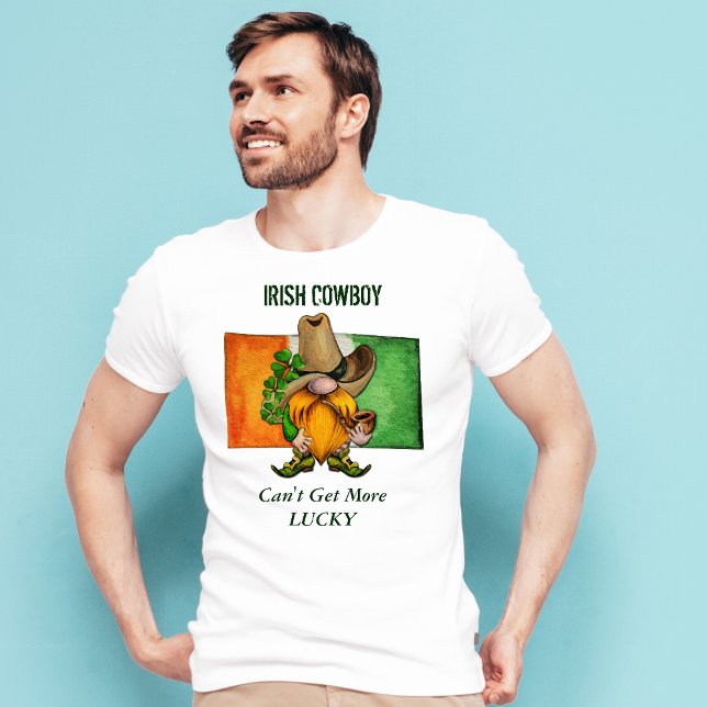 Irlandais Cowboy Gnome Lucky T-Shirt (Créateur téléchargé)