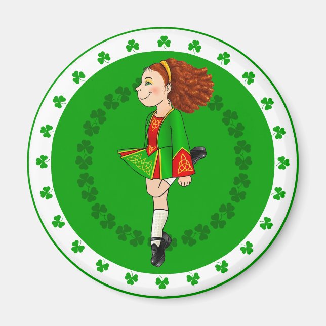 Irlandais Dancing Girl Magnet (Devant)
