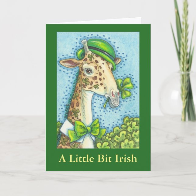 IRLANDAIS GIRAFFE ST. CARTE DE SALUT DU JOUR DE PA (Devant)