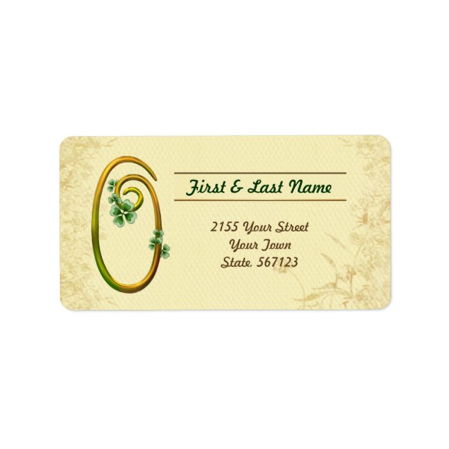 Irlandais Gold Monogramme 0 Étiquette (Devant)