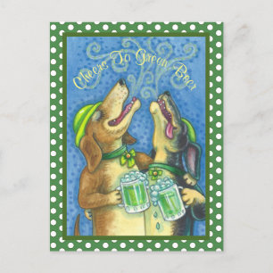 IRLANDAIS HOUND CHIENS, ST. CARTE POSTALE DE BIÈRE