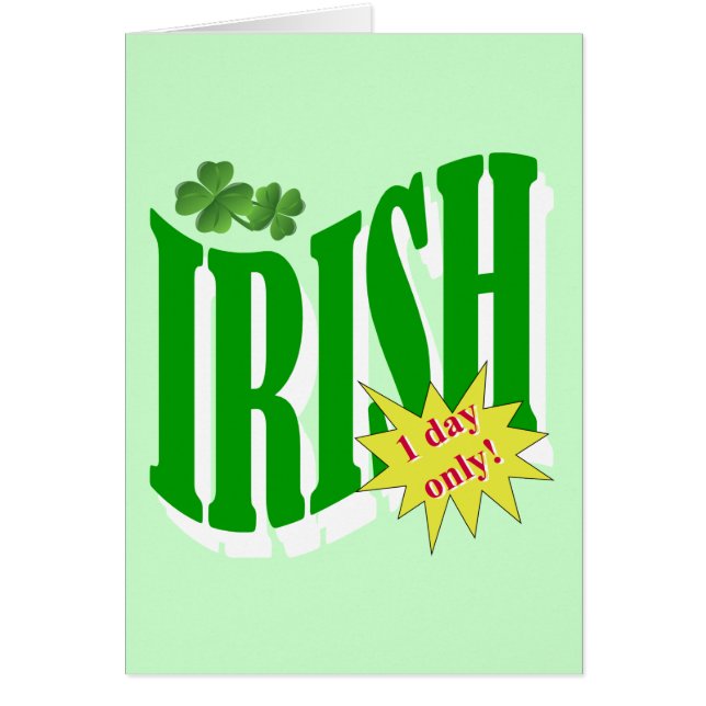 Irlandais un jour seulement (Devant)