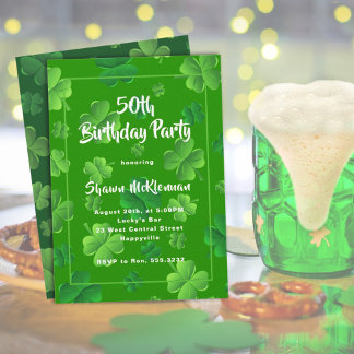 Irlande Anniversaire Adulte Party Invitation