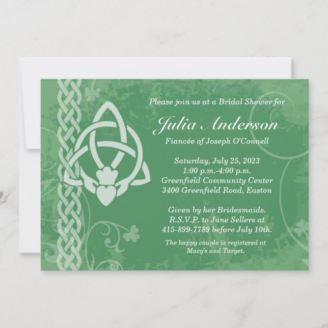 Irlande Claddagh Bridal Shower Invitation (Devant)