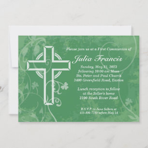 Irlande Cross First Communion Invitation