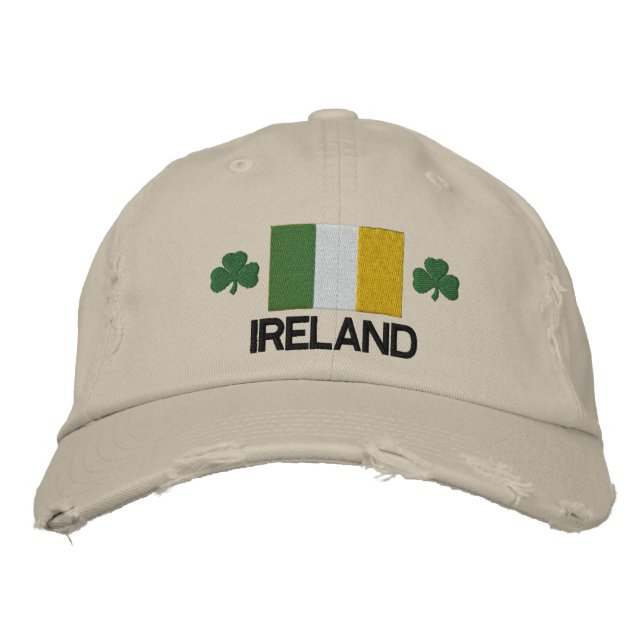 Irlande Drapeau et Shamrock Casquette brodé (Devant)
