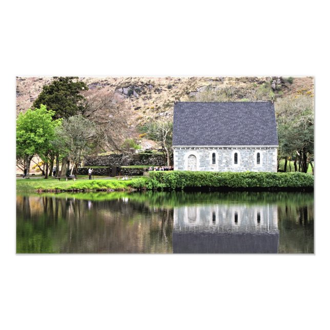Irlande, Église, Mur de pierre, Lac, Photographie (Devant)