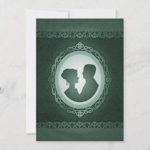 Irlande Green Cameo Wedding Invitations