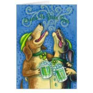 IRLANDE HOUNDS ST. PATRICK'S DAY CHIEN NOTE CARTE 