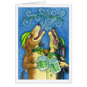 IRLANDE HOUNDS ST. PATRICK'S DAY CHIEN NOTE CARTE 