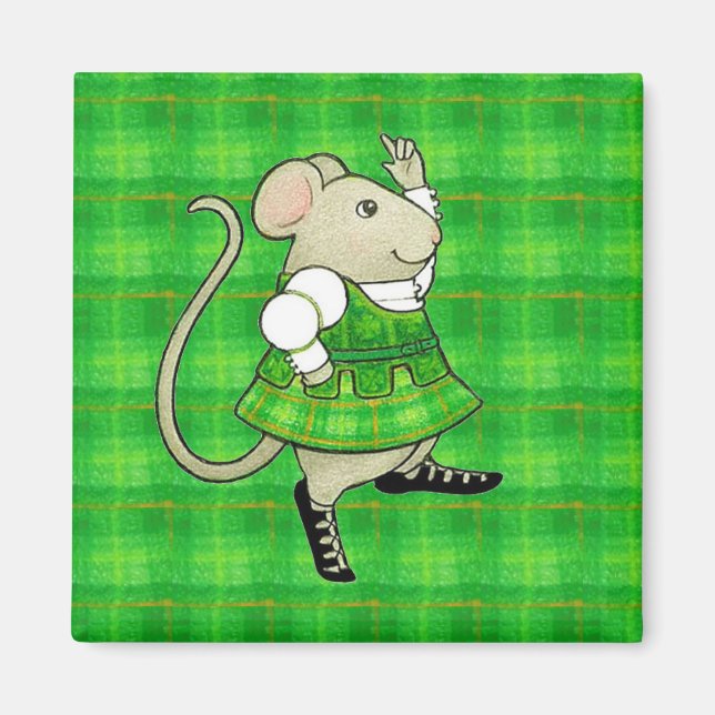 IRLANDE JIG MOUSE Magnet Carré (Devant)