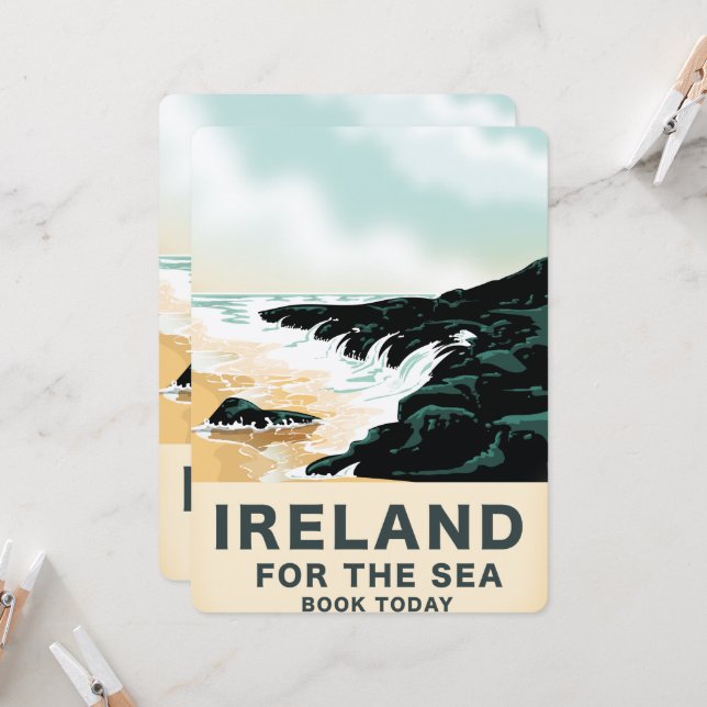 Irlande "Pour la mer" Affiche de voyage nautique (Devant/Arrière en situation)
