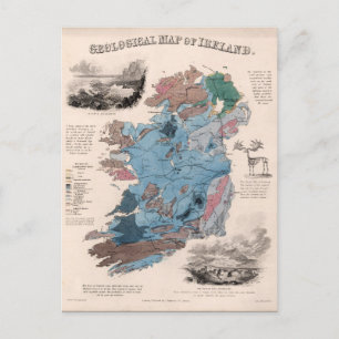 Irlande vintage Carte de l'histoire irlandaise