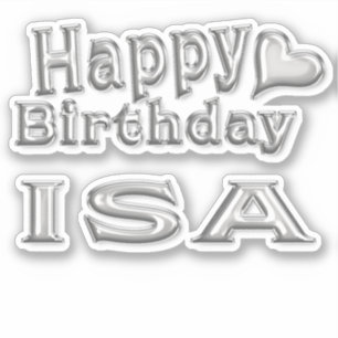 Isa Happy Birthday Autocollant Sticker