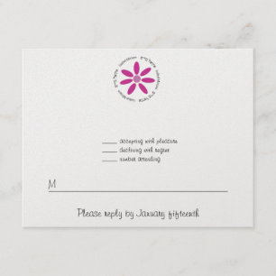 Isabel Miriam Custom RSVP avec marguerite rose