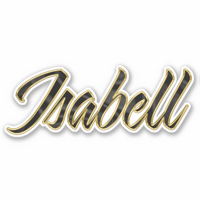 Isabell black gold lettrage Autocollant Sticker (Devant)