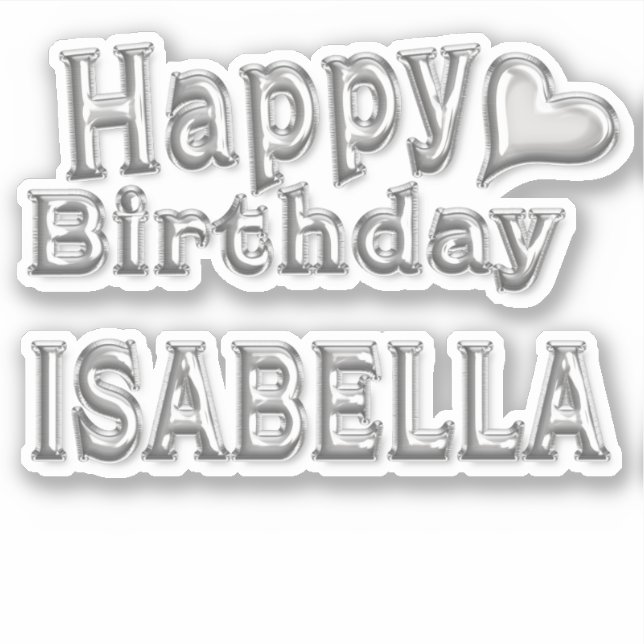 Isabella Joyeux Anniversaire autocollant Stickers (Devant)
