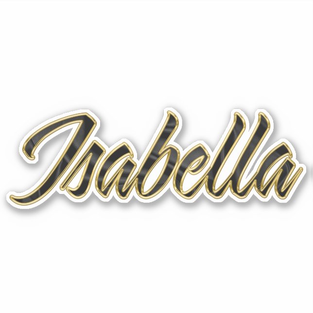 Isabella or noir Lettrage Autocollant Stickers (Devant)