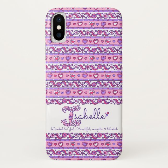 Isabelle I nom monogramme signifiant doodé coque (Dos)