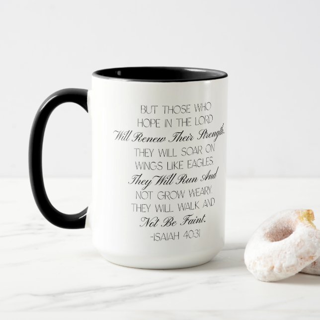 Isaiah 40:31 Hope Bible Verse Mug  (Avec donut)