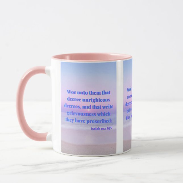 Isaïe 10:1 KJV Bible Verse Pic Mug Deux Tons (Gauche)
