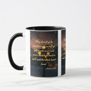 Isaïe 1:5 KJV Bible Écriture Photo Mug à deux tons