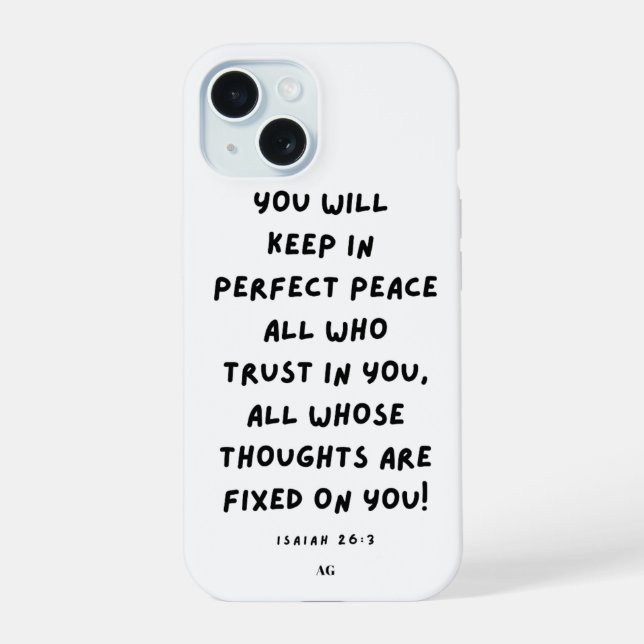 Isaïe 26:3 Iphone 15 Coque (Verso)