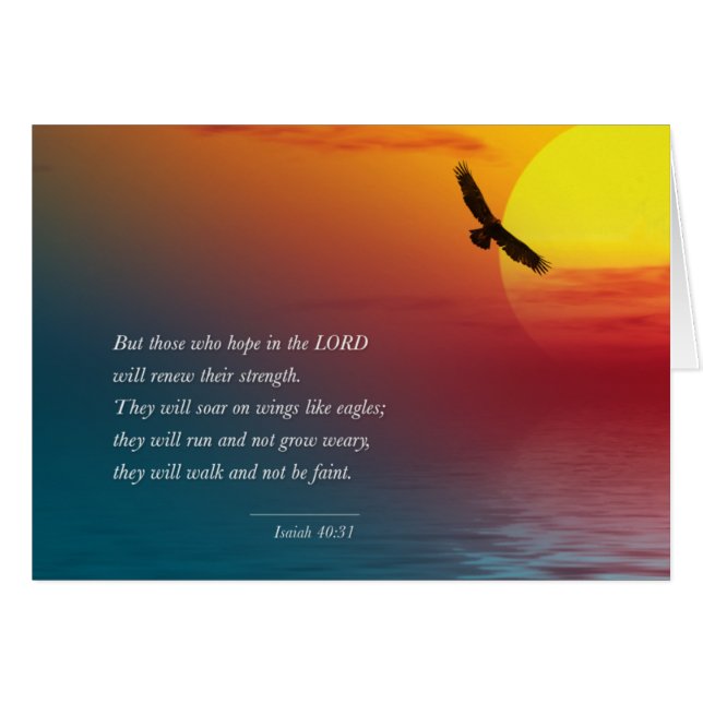 Isaïe 40:31 Verset Biblique Coucher de Soleil Aigl (Devant Horizontal)