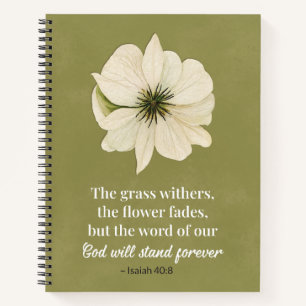 Isaïe 40:8 Floral Bible Verse Christian Journal