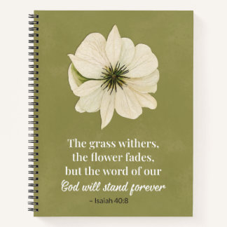 Isaïe 40:8 Floral Bible Verse Christian Journal