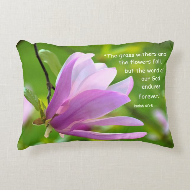 Isaïe 40:8 Lumbar Accent Coussin (Devant)