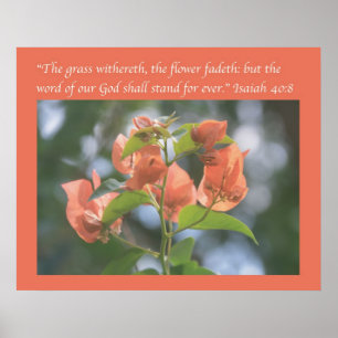 Isaïe 40:8 Poster (Alabama Sunset Bougainvilliers)