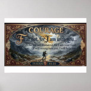 Isaïe 41:10 Toile de courage Poster Art Ne crain