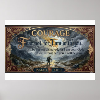 Isaïe 41:10 Toile de courage Poster | Art Ne crain